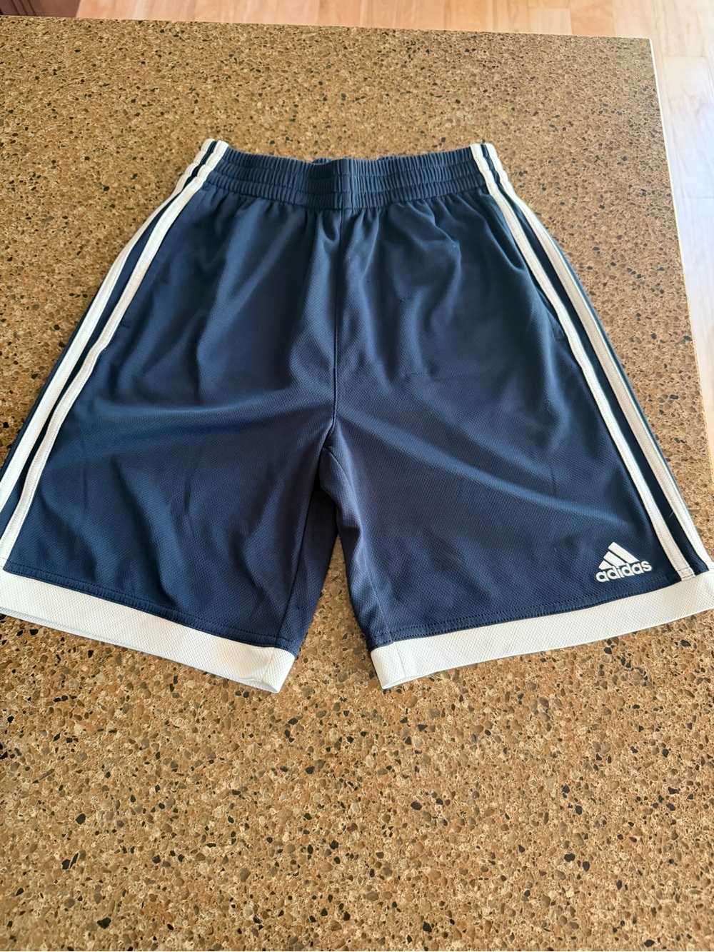 Adidas Big Boy’s Navy Athletic Shorts with White Trim